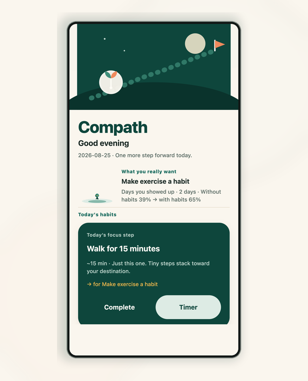 Compath home screen